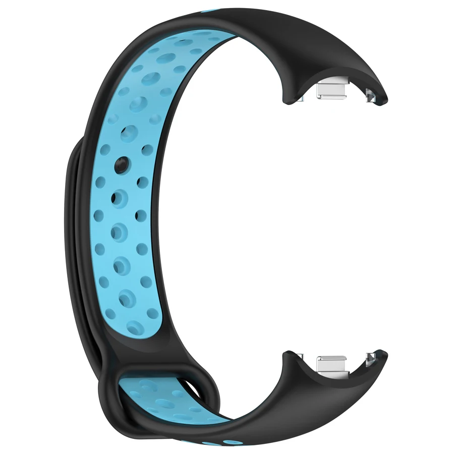Sport siliconen band voor Xiaomi Mi Band 10 9 8 dubbele kleur vervangende armband riem voor Xiaomi Mi Band 8 9 met metalen connector