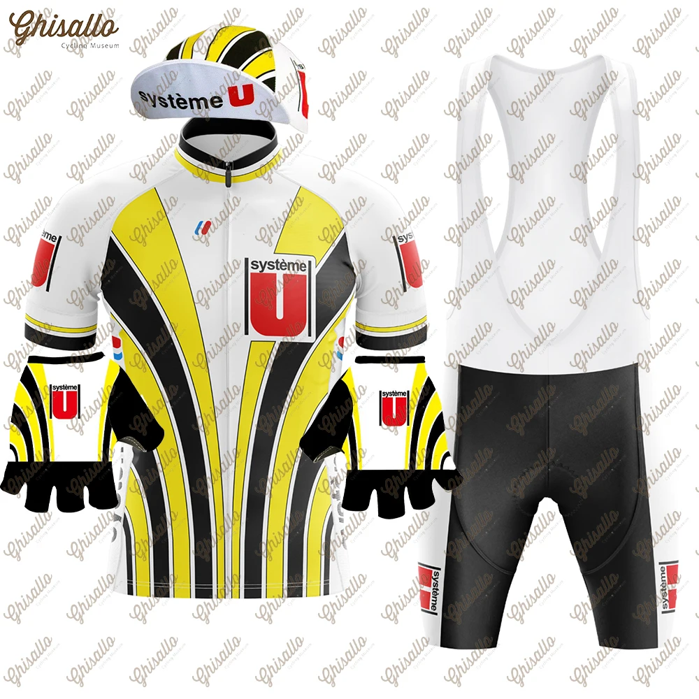 Yellow Cycling Jersey Set for Men Road Bike Equipment, Cycling Shirt, Quick Dry Clothes, Downhill Clothing, Aerobic Cycling Team