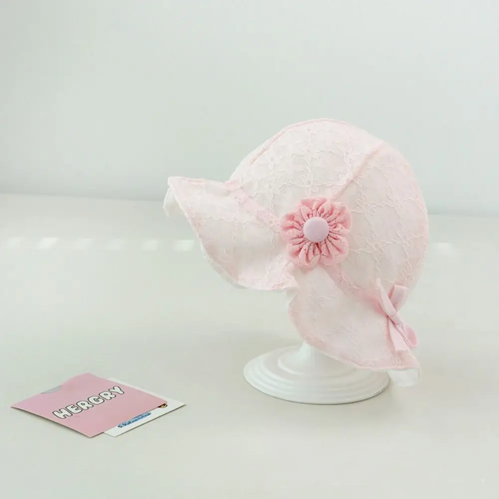 

Casual Lace Ruffle Newborn Sun Hat Princess Sweet Infant Bucket Hat Ruffle Sunscreen Baby Fisherman Hat Outdoor