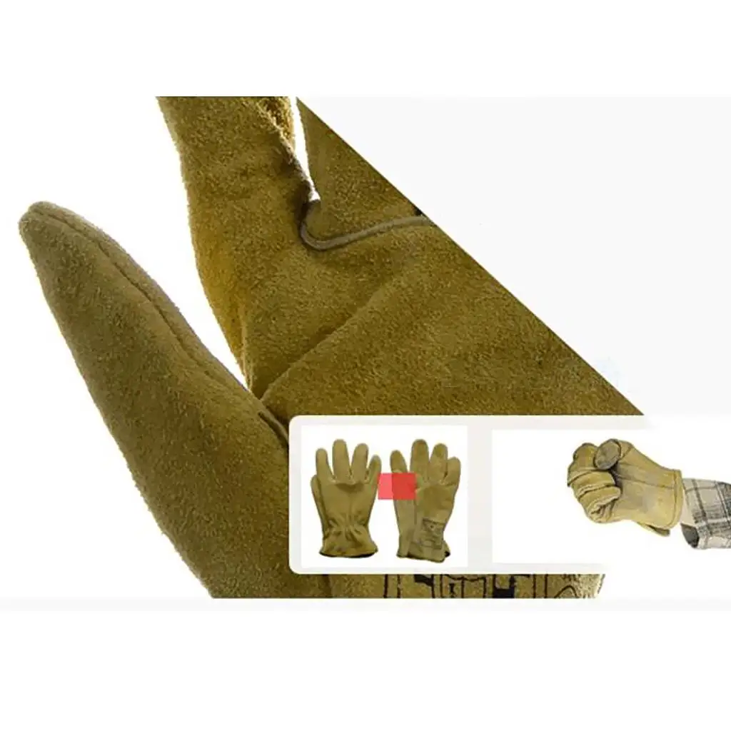 

Protective Cowhide Welder Gloves High Dexterity Flame Retarding Sleeve for Welding Workplace Equipment