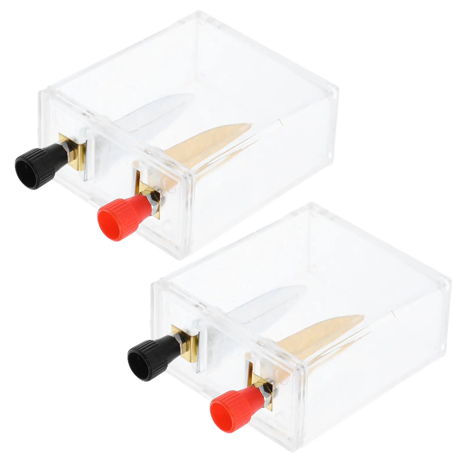 

2 Sets Saltwater Kit Clear Plastic Box Metal Plates DIY Liquid Making Educational Science Experiment Classroom