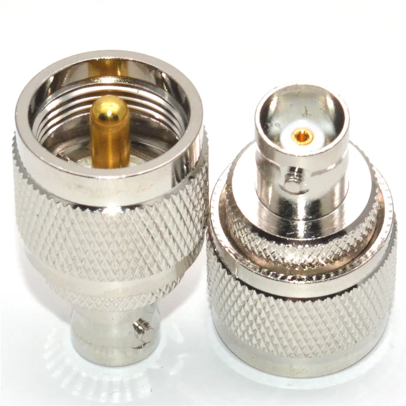 1 Stück UHF-Stecker auf BNC-Buchse Adapter PL-259 Stecker Gerader HF-Koaxialstecker Kupfer-Nickel-beschichtet – Detail 5