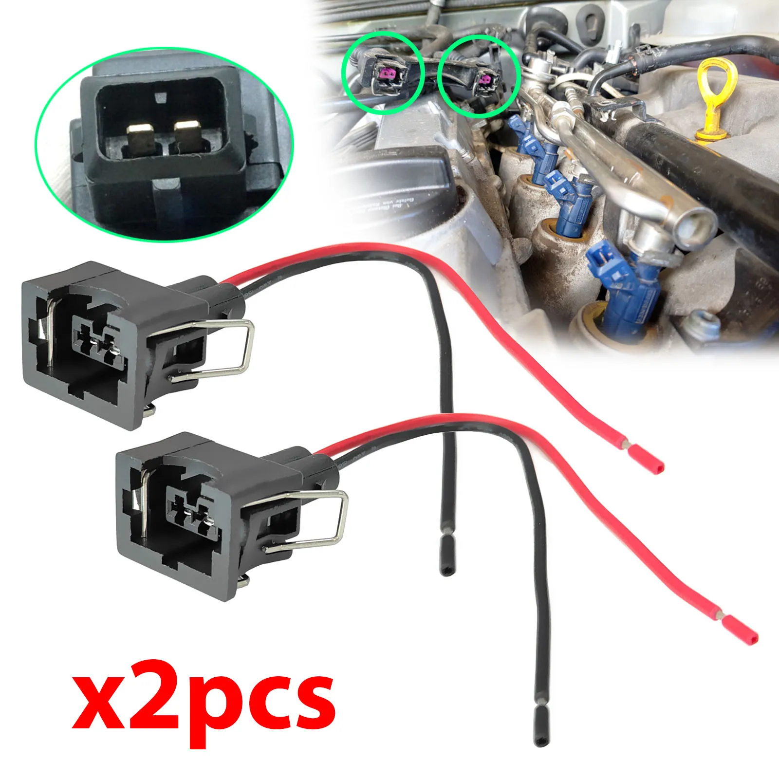 2pcs For VW Audi Seat Skoda EV1 Fuel Injector Cold Start Idle Air Control Valve Connector Plug Wiring 037906240 1287013003
