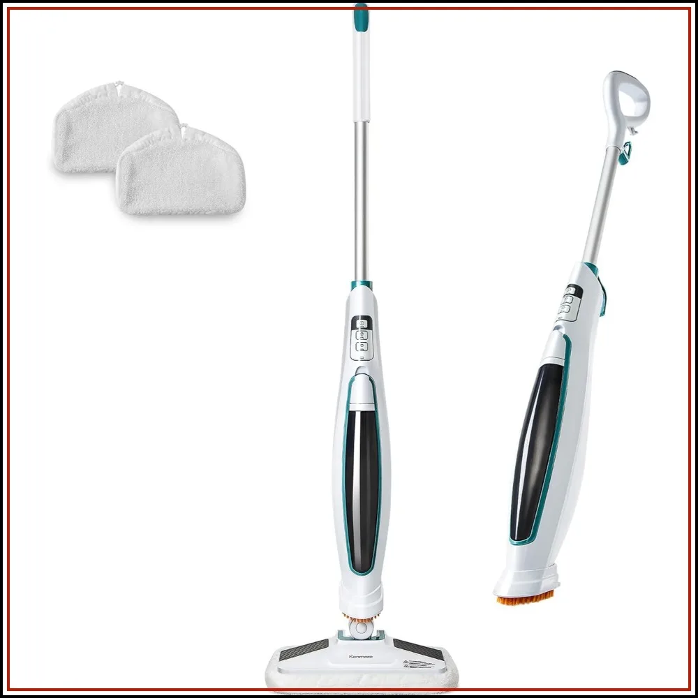 Steam Mop for Floor Cleaning with Easy Scrubber & 2 Washable Pads, 2 Modes, Quick-Heating, Lightweight for Hardwood and Tile