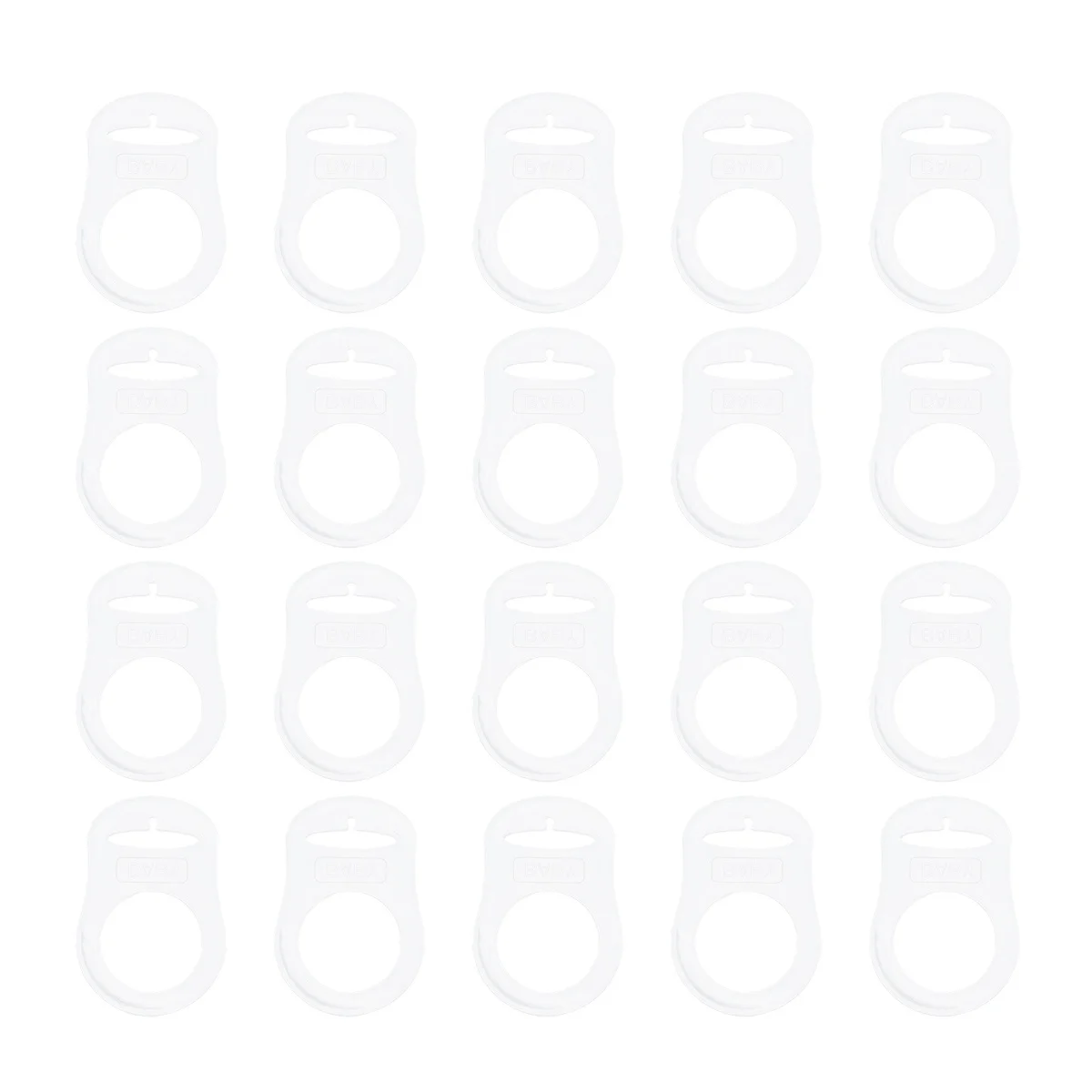 

20Pcs Silicone Pacifier Clips Adapter Rings Newborn Infant Gifts Soft Non-Toxic Easy Attach to Most Pacifiers White
