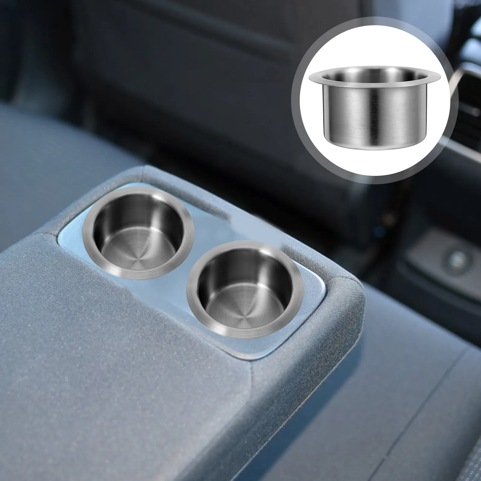 

10Pcs Stainless Steel Cup Holder 8.5x5.5cm Heavy Duty Stable Design for Car Auto Rv Boat Office Home Use Motor Homes Cup Shelf