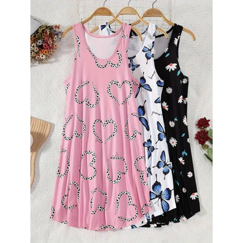 

Европейская и американская новая модная домашняя одежда, пижамы, ночная рубашка, платье, женская футболка с коротким рукавом, юбка, 3 комплекта