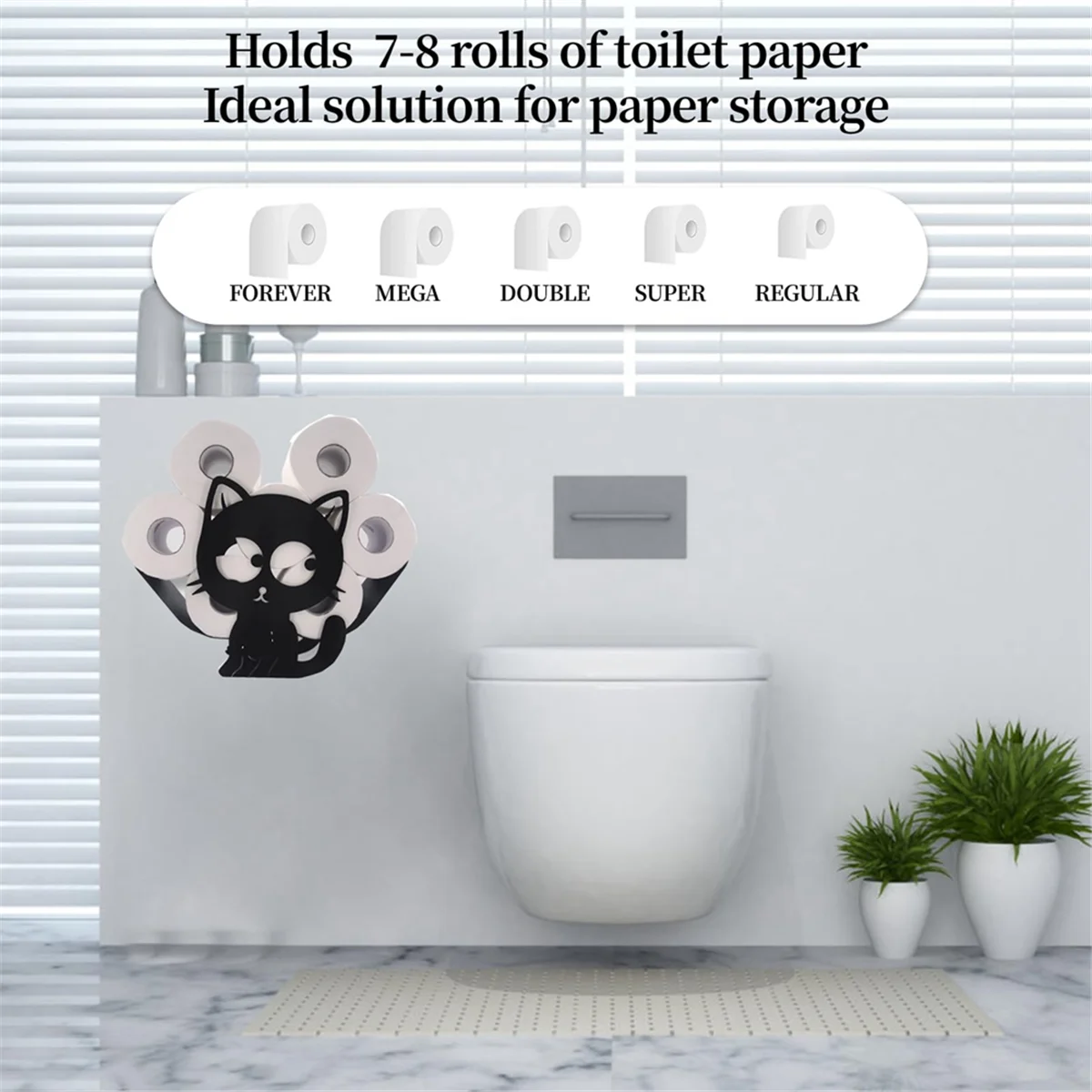 

Reliable-Cat Animal Paper Holders,Black Metal Toilet Tissue Holder,Decorative Metal Paper Holder,Cute Toilet Paper Storage-ABIQ