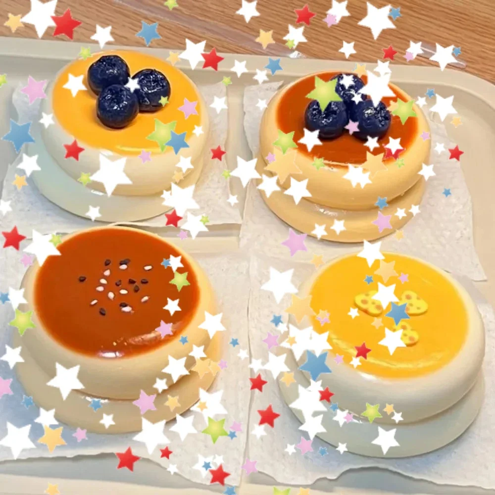 2025 Simulation Soufflé Fiddy Squeeze Toy Decompression Cream Blaster Squishy Fingertip Toy Relieving Blueberry Slow Rebound