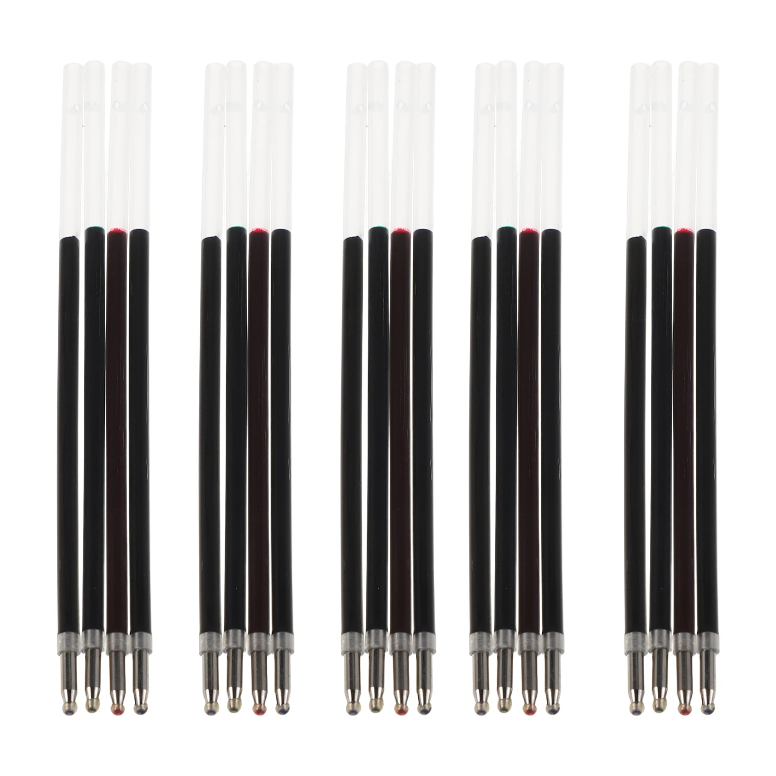 

40Pcs Black Red Blue Green Ballpoint Pen Refills 0.7mm Clear Precise Line Ink Replacement for Signature Document Study Travel