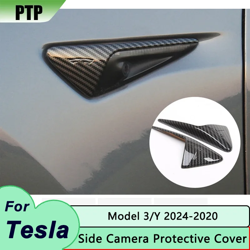 

Защитный чехол для боковой камеры из углеродного волокна из АБС-пластика для Tesla Model 3 2021, Y S X, аксессуары, Стайлинг, молдинги