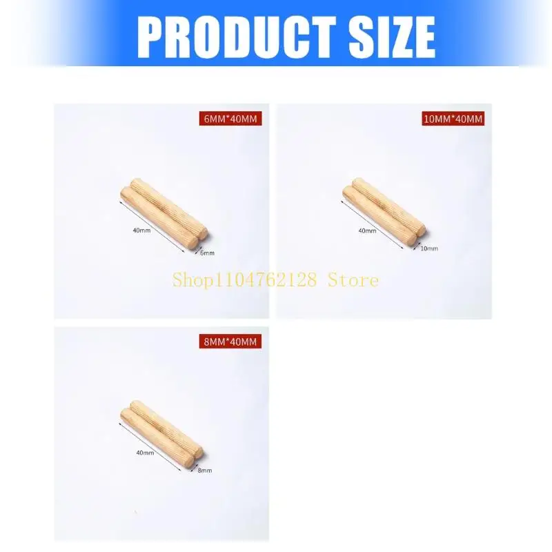 100Pcs Round Grooved Craft Dowel Rod Set Wooden Dowel Cabinet Drawer best sale