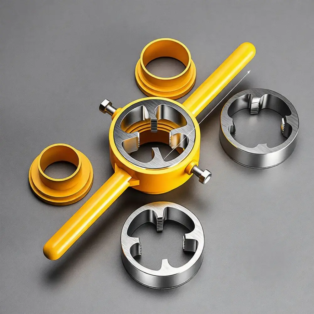 PVC Conduit Threading Die Tool Hand Operated Pipe Thread Maker Plastic Water Piping Repair Gear Construction Maintenance Kit