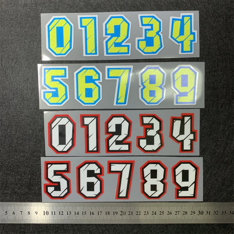 10Pcs Number 0-9 Racing Numbers Stickers 0123456789 Helmet Vinyl Decals Motorcycle Accessories Stickers Car Styling Decals 5cm