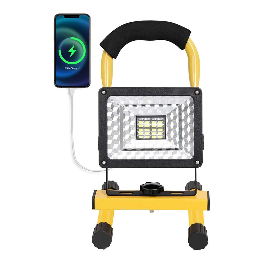 Rechargeable Portable LED Work Light with Stand [24LEDs,30W], for Outdoor Camping Hiking Emergency Car Repairing Job Site Light