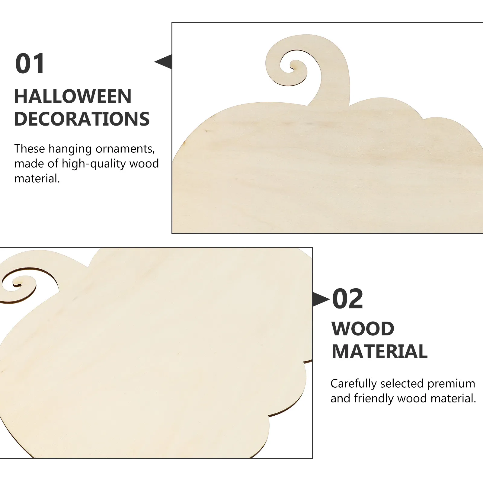 1Set Halloween Wooden Painting Boards White Embryo Pumpkin DIY Decors for Party Home Garden Patio Bar Decorations Halloween