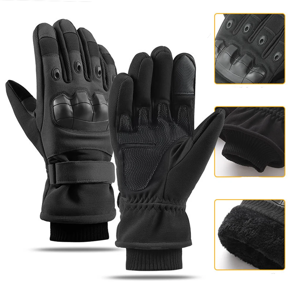 Winter Cold-proof Motorcycle Gloves Full Finger Military Glove Outdoor Sport Guantes Para Motociclistas Black Motocross Glove