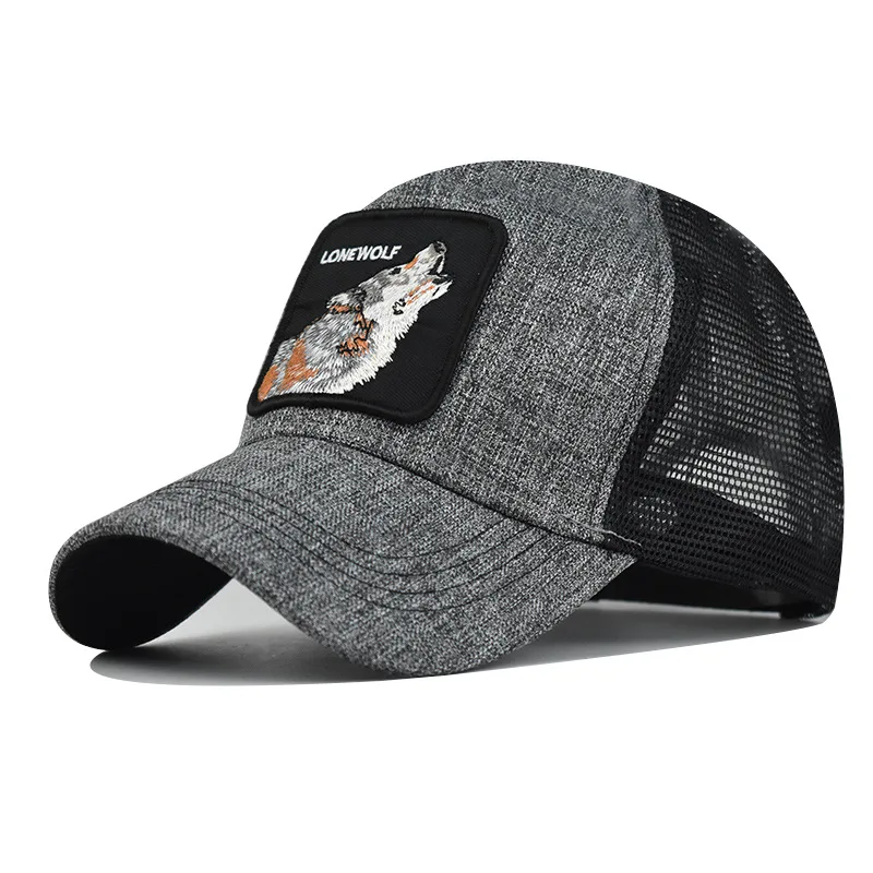 Fashion Animals Embroidery Baseball Caps Men Women Snapback Hip Hop Hat Summer Breathable Mesh Sun Gorras Unisex Streetwear Bone view 5
