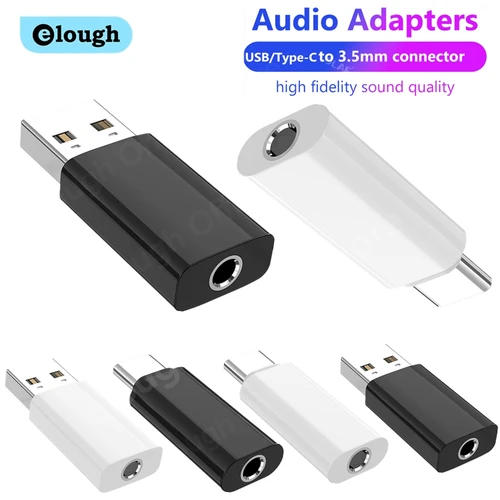 Elough USB/USB C to 3 5mm 잭 오디오 어댑터, 아이폰 15, 삼성, 샤오미, 3.5mm 이어폰 어댑터, USB 사운드 카드 