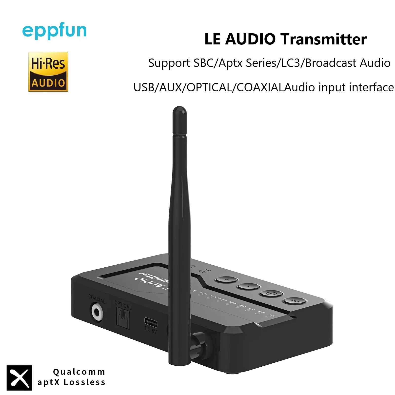 Auracast LE transmetteur Audio LC3 sans perte Bluetooth 5.4 transmetteur Audio faible latence type-c adaptateur stéréo sans fil