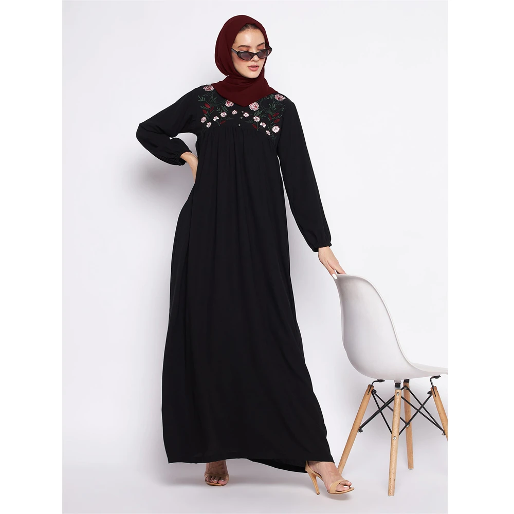 

Ramadan Abaya Muslim Women Embroidery Long Sleeve Maxi Dress Turkey Dubai Eid Party Gown Kaftan Islamic Jalabiya Vestidos Caftan