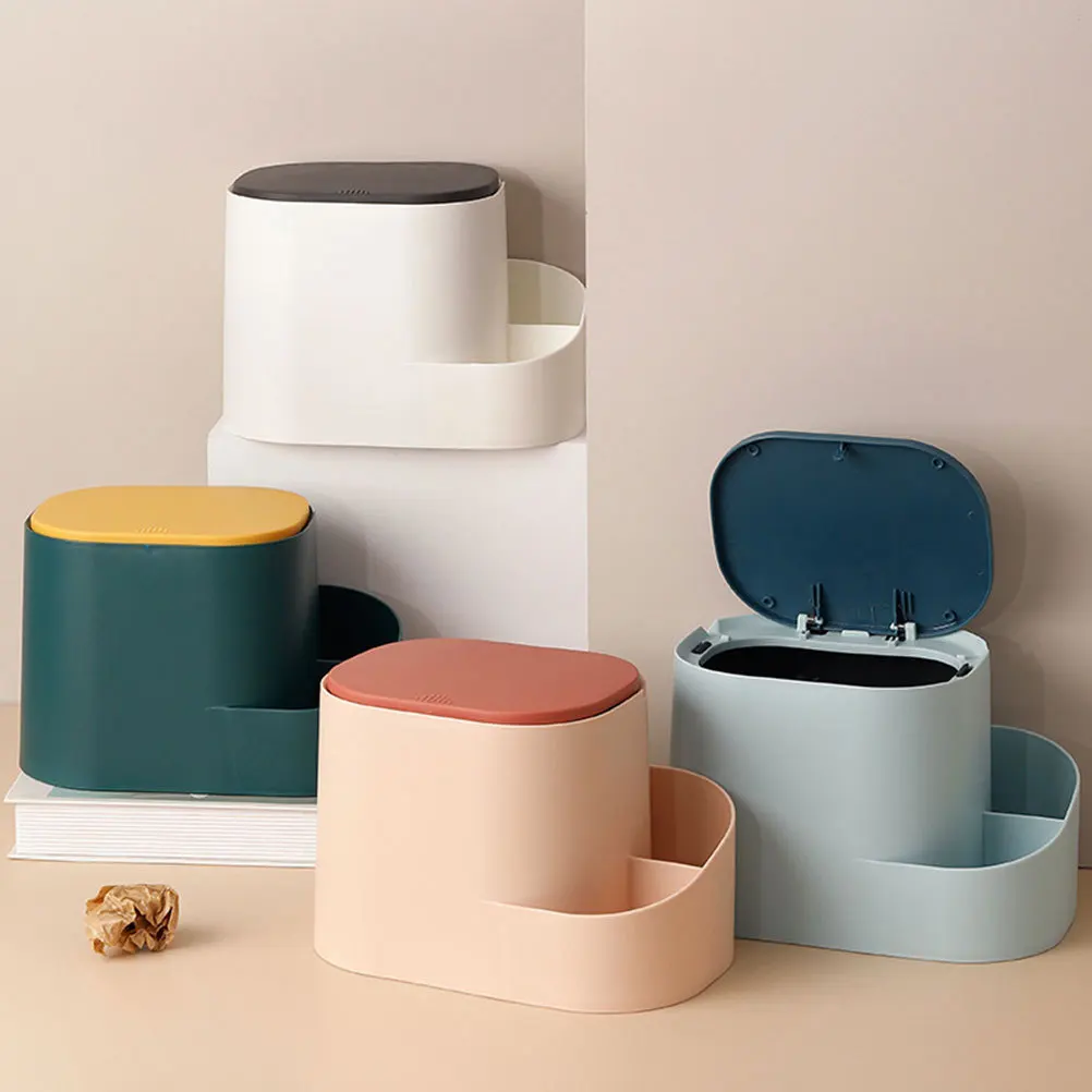 

1Pcs Desktop Trash Can Mini Lovely Plastic Garbage Bin Cartoon Style for Office Table Desktop Organizer Lovely Trash Can