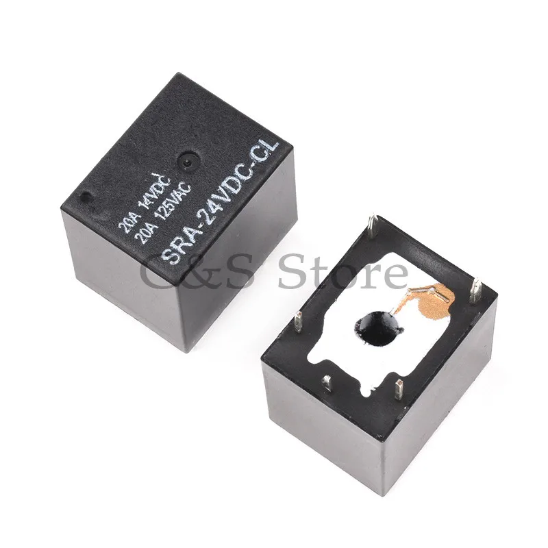 100pcs 5V 12V 24V 20A DC Power Relay SRA-05VDC SRA-12VDC SRA-24VDC-CL/AL 4Pin 5Pin PCB Type Relay