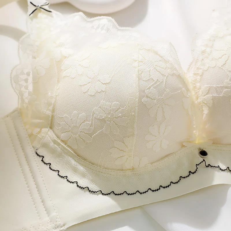 Thin Cup Breathable No Underwire Bra Gathered Anti-Sagging Wipe Chest Comfortable Small Chest Bra Soft Underwear Women