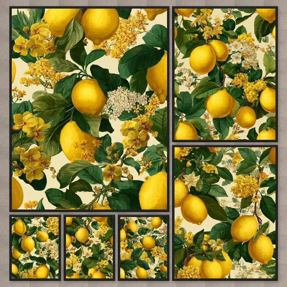 Osmanthus And Lemon Poster Waterproof Sticky Wall Art Print For Bedroom Living Room Hallway Bar Home Decor