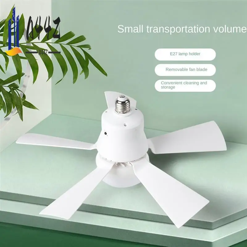 

A44Z-Socket Fan Light Маленький потолочный вентилятор с подсветкой и пультом дистанционного управления, винтовой потолочный вентилятор для основания E27, для спальни, кухни