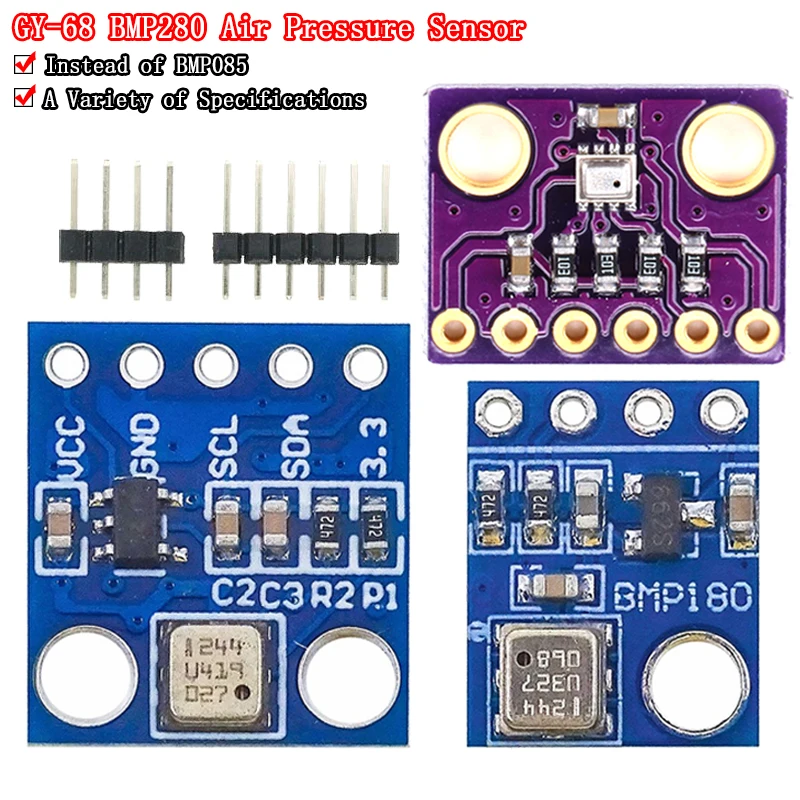 GY-68 GY-63 BMP180 BMP280 GY68 Digital Barometric Pressure Sensor Board Module compatible with BMP085 MS5611 For Arduino