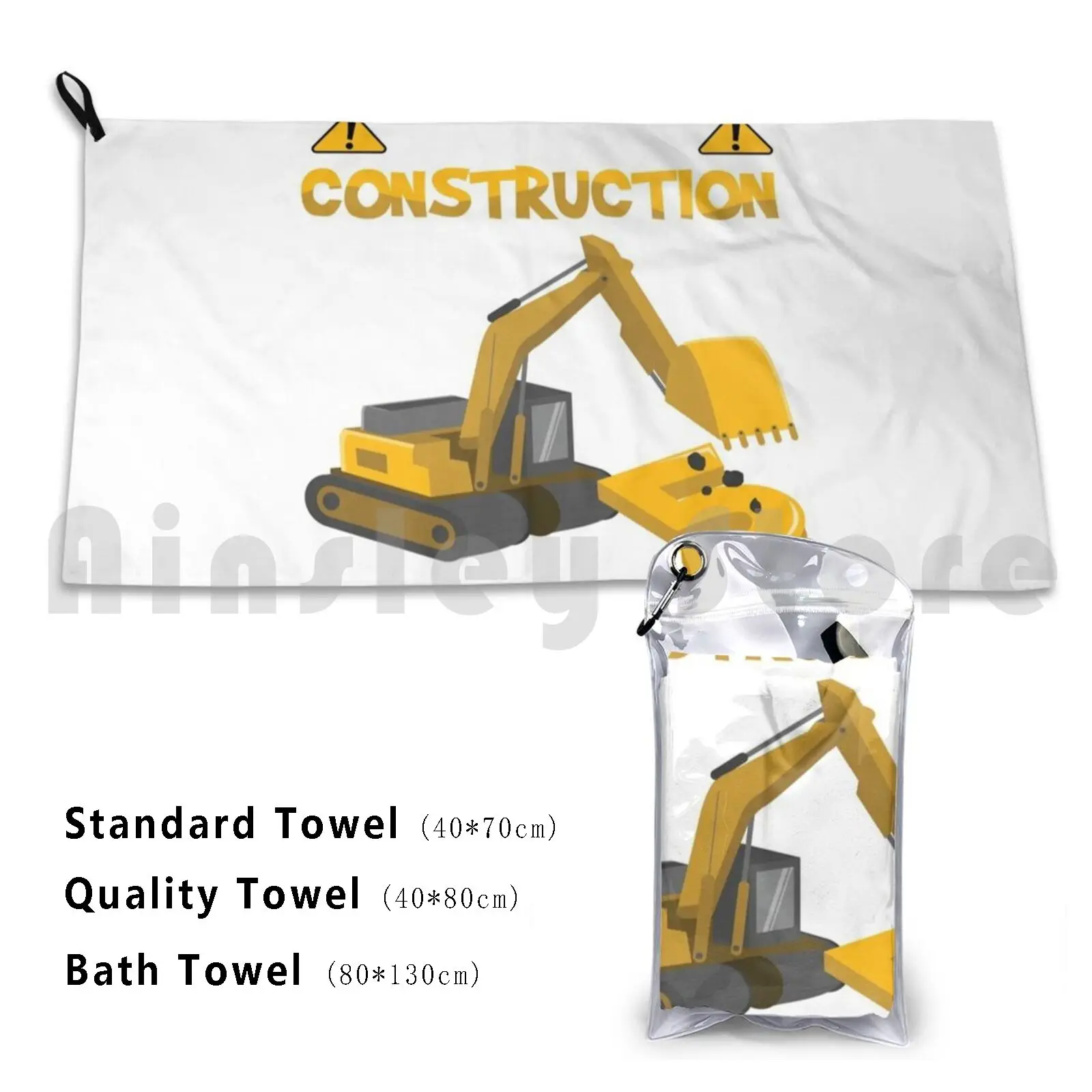 This Little Construction Worker Is 5 Birthday For Kids & Boy Custom Towel Bath Towel Excavator Engineer