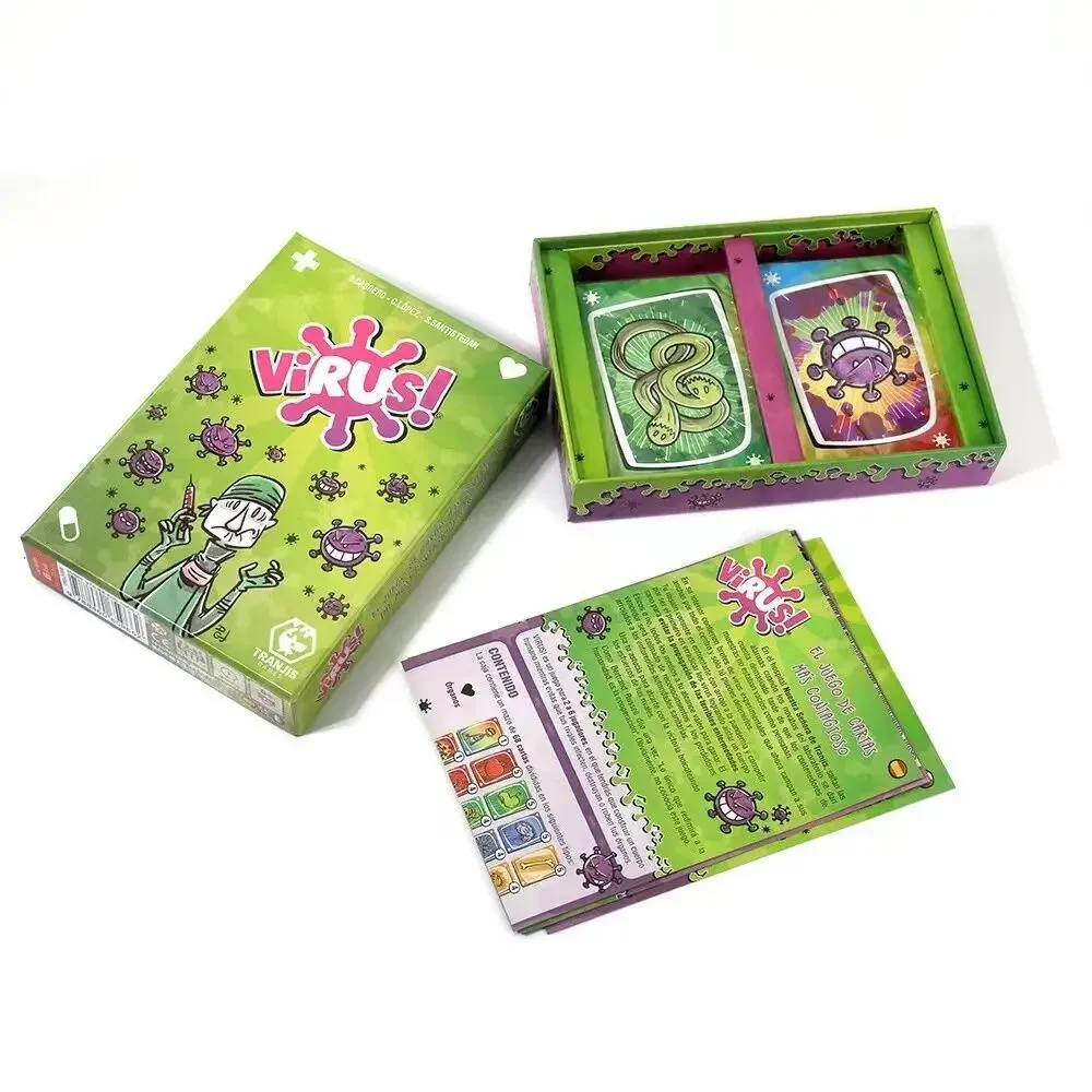 The fissuragiously Virus1,2,3 Card Ration t Version, Jeu de cartes compilé en anglais, Jeu de fête amusant pour la famille, Version espagnole