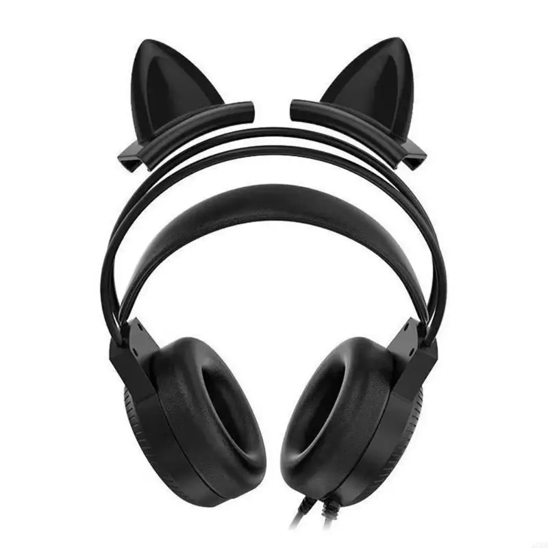 귀신을위한 사랑스러운 실리콘 고양이 귀 헤드폰을위한 귀는 탈착식 및 빨 수있는 디자인 고양이로 스타일을 개인화합니다.