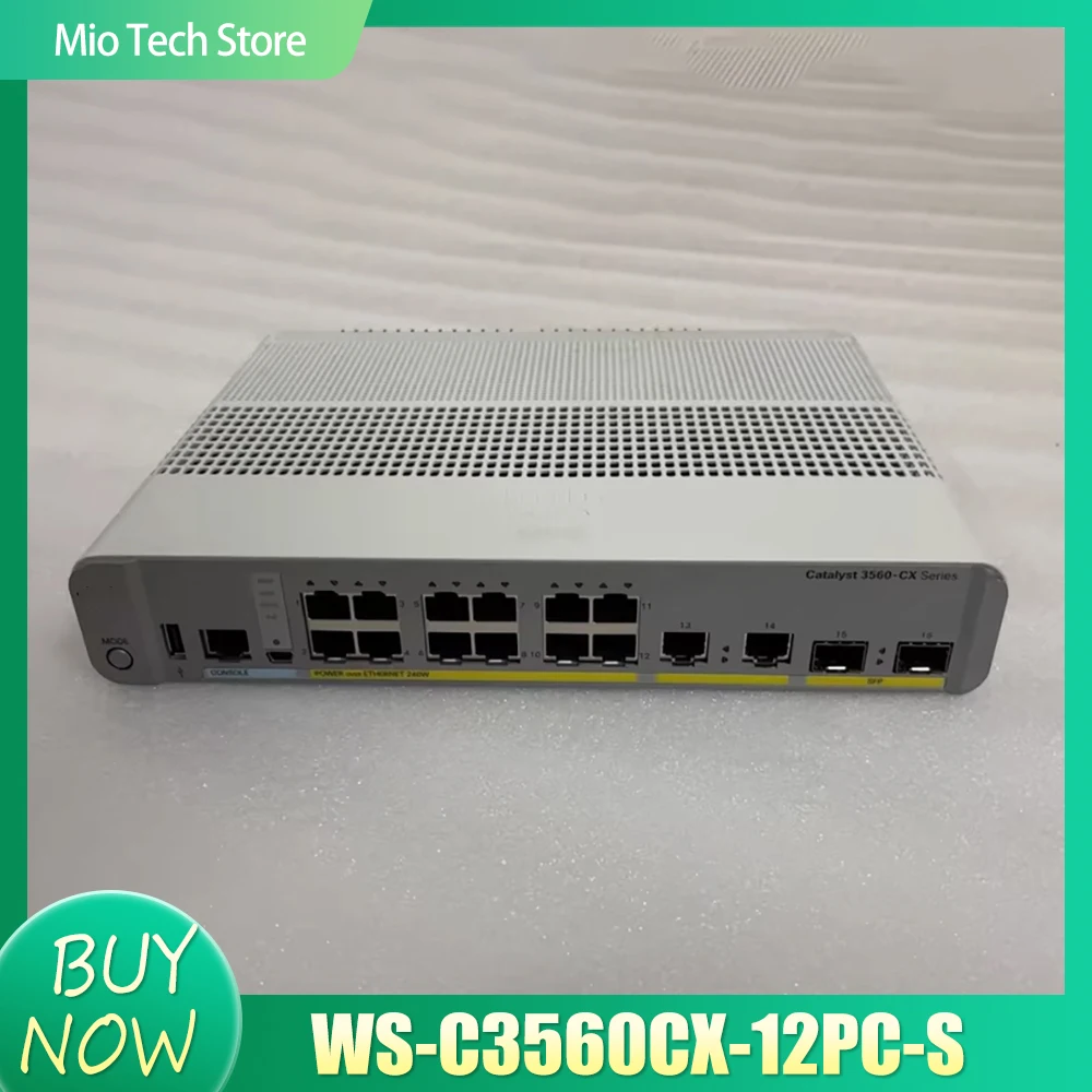 WS-C3560CX-12PC-S  For CISCO 12 port Gigabit POE power supply 2-port SFP optical port network switch