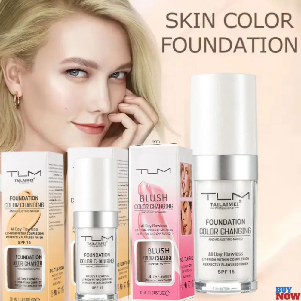 

1/2/3PCS TLM Foundation Magic Color Changing Foundation Liquid Soft Matte Long Lasting Hydrating Makeup Base Maquiagem Skin Care