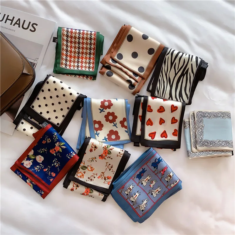 

1pc 2026 New French Retro Silk Scarf Hair Tie Ribbon Bow Headband for Women Elegant Daily Outing Versatile Hair Accessory