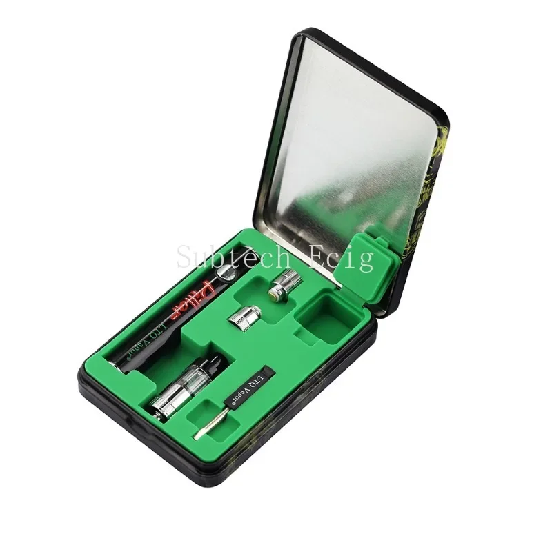 Original LTQ Vapor Pillar Tinpack Vape Pen Kits 380 mAh Vorheizen VV Batterie Keramikspule Luftstromkontrolle Verdampfer für Konzentrat