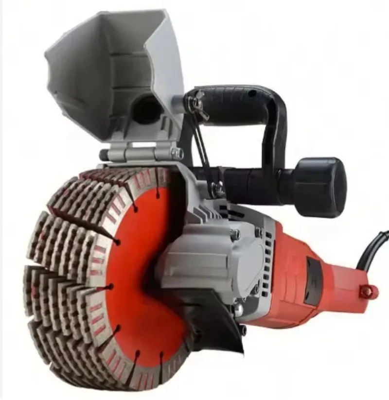 Electric Circular Saw Groove Cutting Machine 8 Blades Dust-Free Concrete Wall Router Slotting Machine