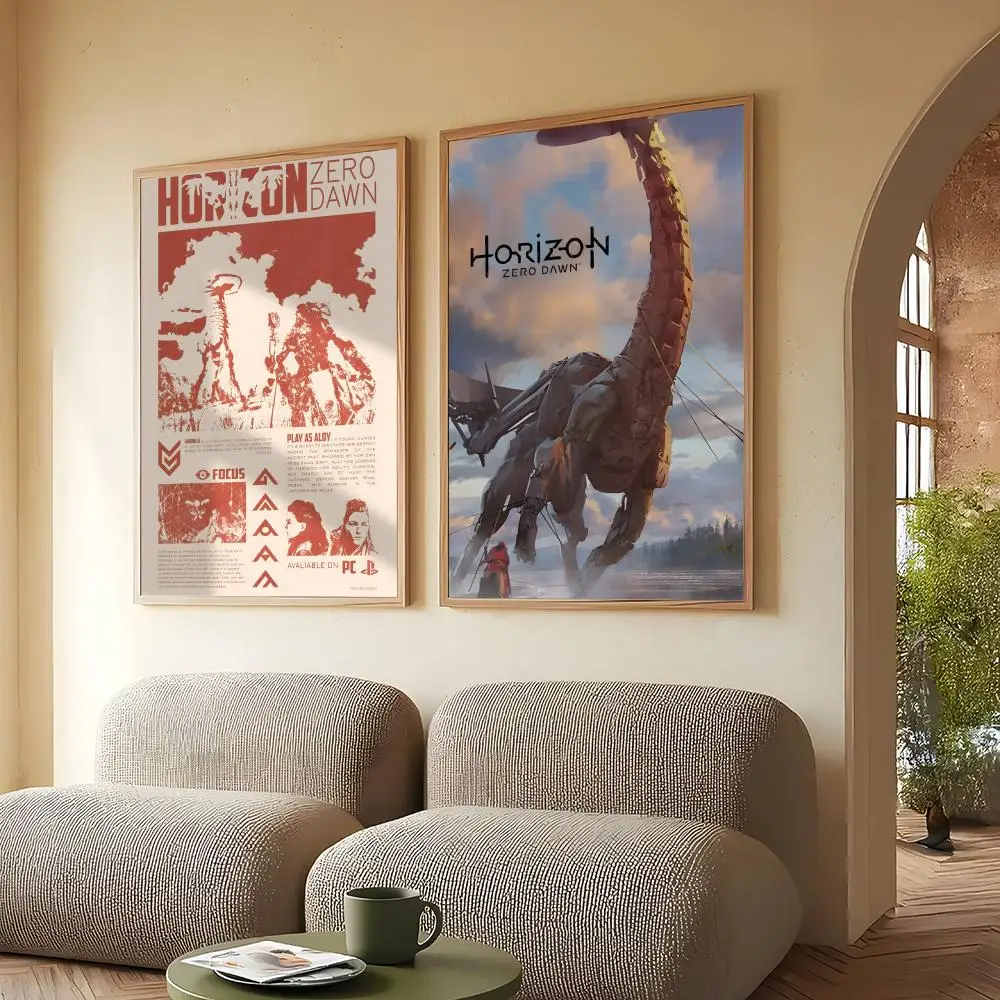 H-Horizon Z-Zero Dawn Game Poster HD أنيمي الساخن موضوع المغني/OST/فيلم مقاوم للماء عصا ذاتية ديكور المنزل