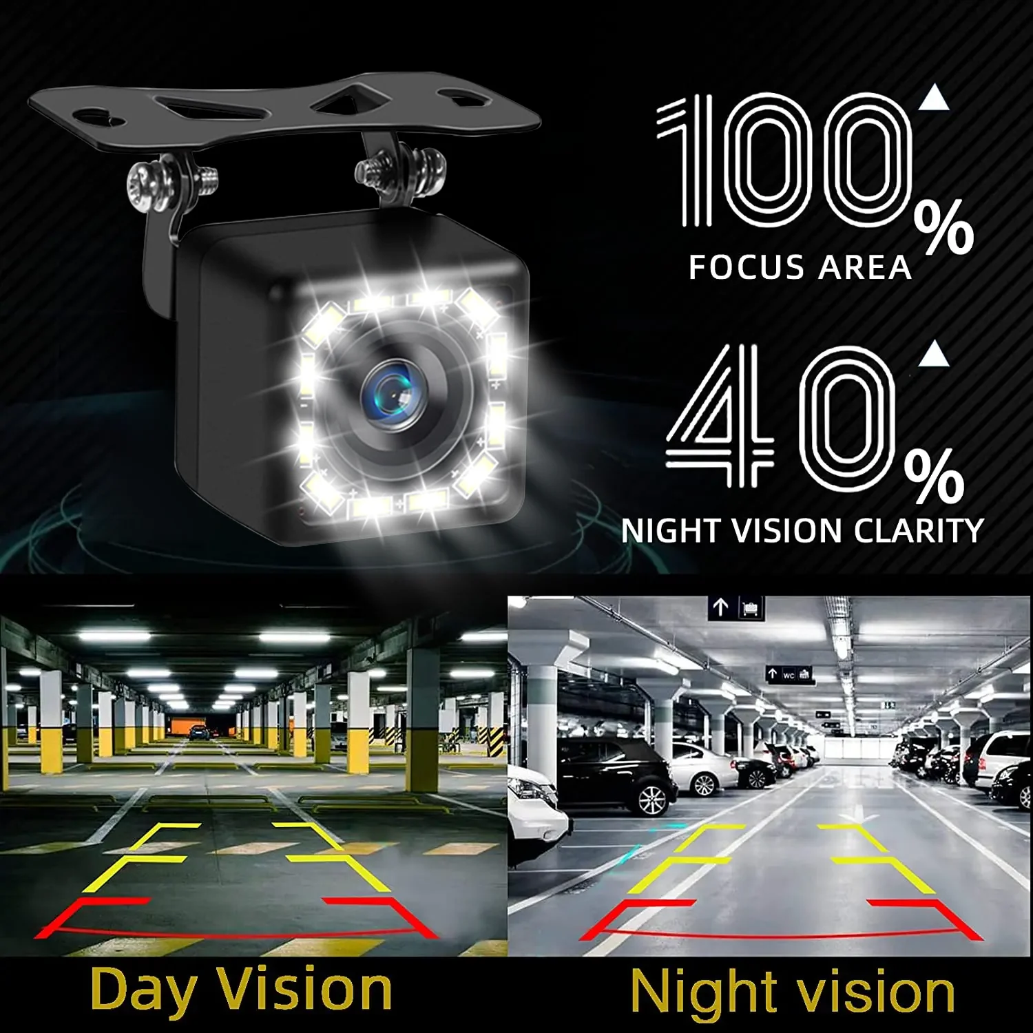 Grandnavi سيارة كاميرا الرؤية الأمامية/الخلفية 4LED 12LED للرؤية الليلية عكس شاشة ركن السيارات CCD مقاوم للماء 170 درجة HD فيديو
