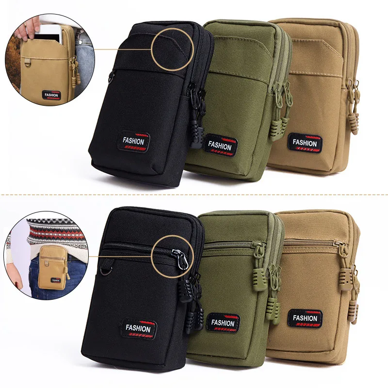 Single/double Layer Tactical Waist Bag Nylon Waterproof Oxford Fabric Fanny Pack Men Phone Pouch Camping Hunting EDC Molle Bag