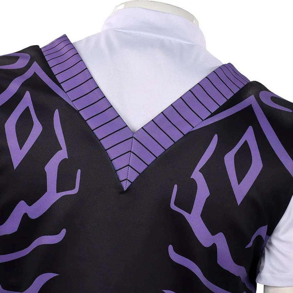 سر تأثيري سترة Kpop شيطان الصيادين زي الأرجواني سترة قميص واقي المعصم للرجال فانتازيا هالوين كرنفال حفلة البدلة