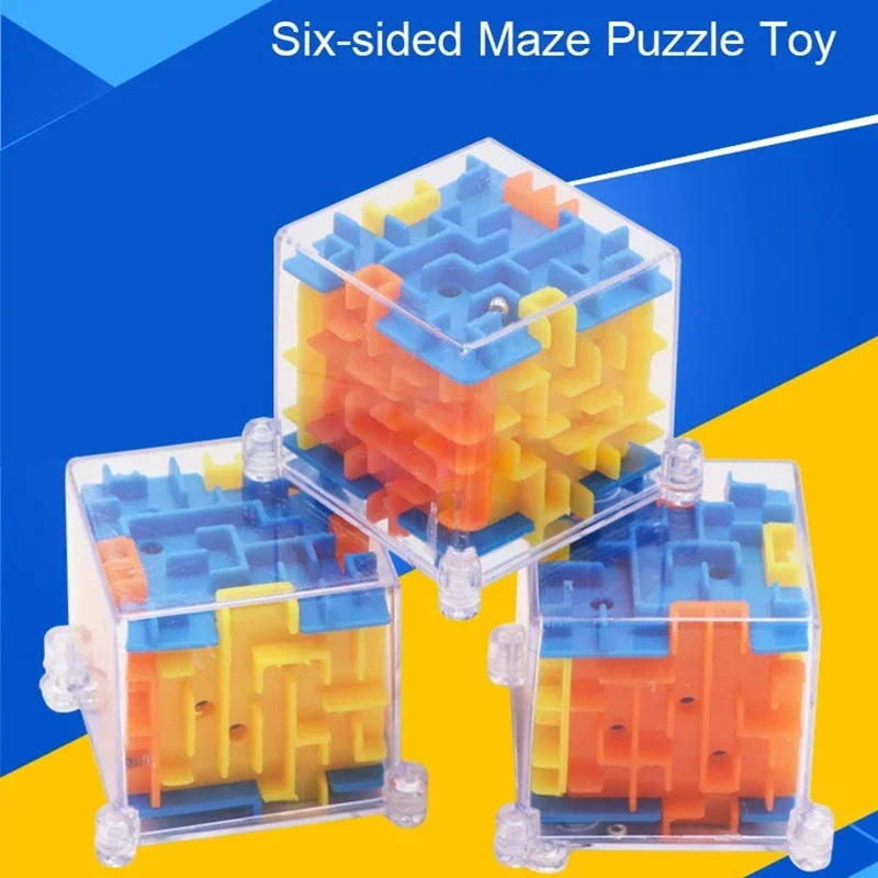 3Pcs 3D Maze Magic Cube Toys Children Gift Six-sided Brain Developing Educational Toy Labyrinth Ball Toys Magical Maze Ball Game