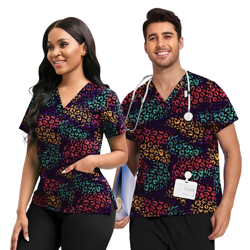 Neue männer Und frauen Kurzarm Cartoon V-ausschnitt Hand Waschen Kleidung Zahnklinik Schönheit Salon Pflege Hause