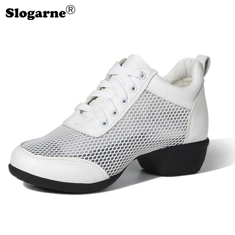 2024 New Summer Dance Sneakers donna scarpe latine scavate Soft Modern Jazz Dance Shoes Girl Tango Ballroom Dancing Heels Sandals