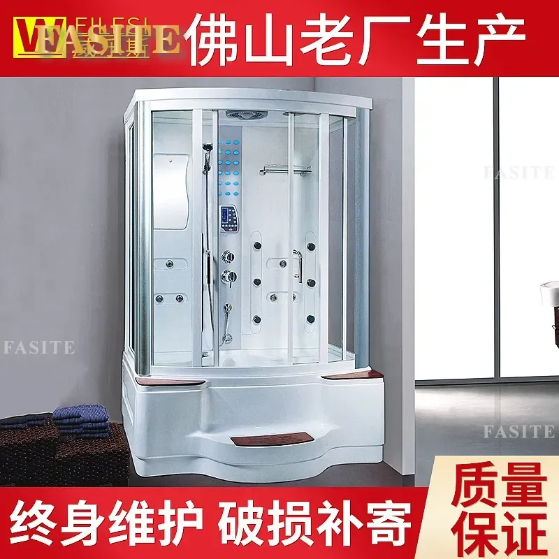 For 925 Deluxe Computer Family Surfing Massage Steam Room Tempered Glass Integrated Bathtub Shower Enclosure Home Spa