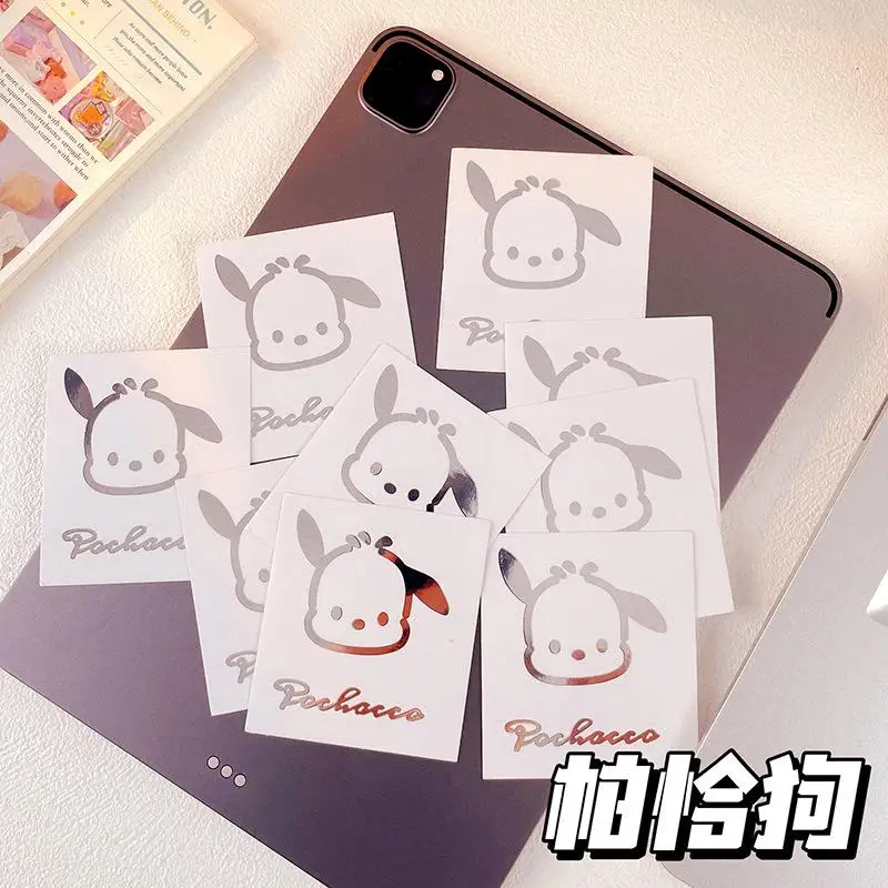 Kawaii Sanrio Metal Sticker Waterproofanime Hello Kitty Kuromi Cinnamoroll Mobileluggage Computer Sticker for Kids Gifts - Image 3