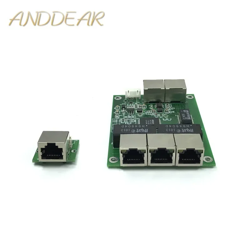 contact port mini switch module PCBA Motherboard 5-port Gigabit switch module is widely used in LED line 5 port 10/100/1000 m