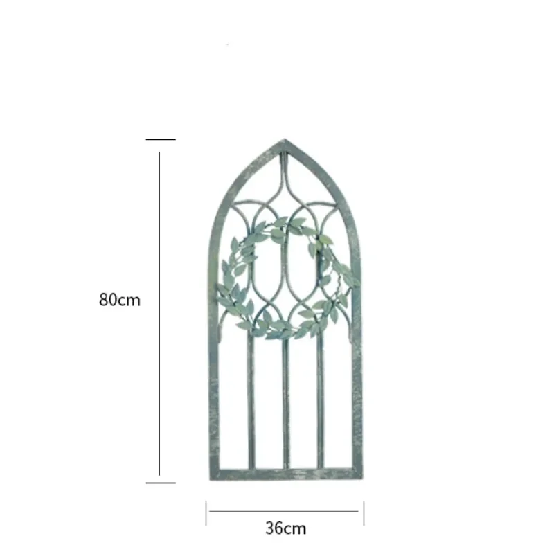 Imagem -03 - Metal Scroll Rústico Janela Frame Vintage Country Farmhouse Decor Arch Panel Sala de Estar Quarto 80x36cm